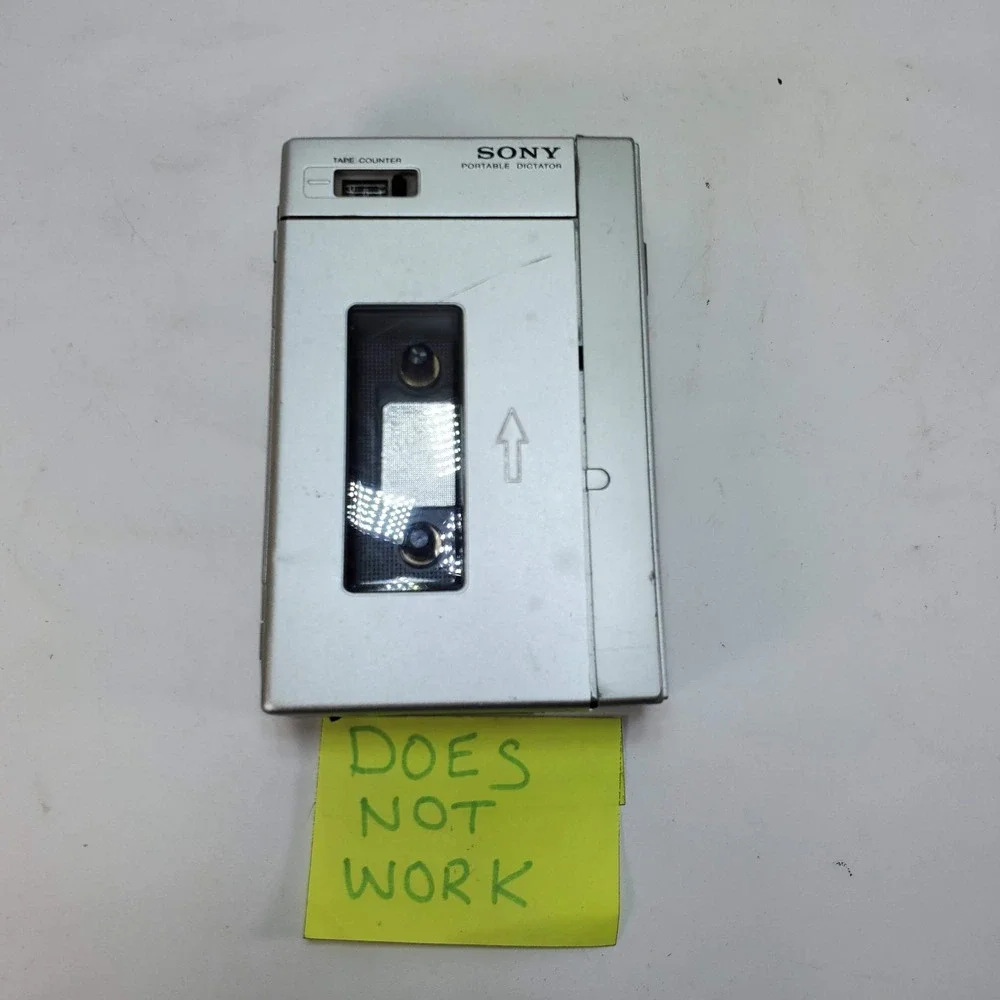 Sony BM-12 Secutive‎ Portable Dictator Cassette Recorder Silver Japan For Parts